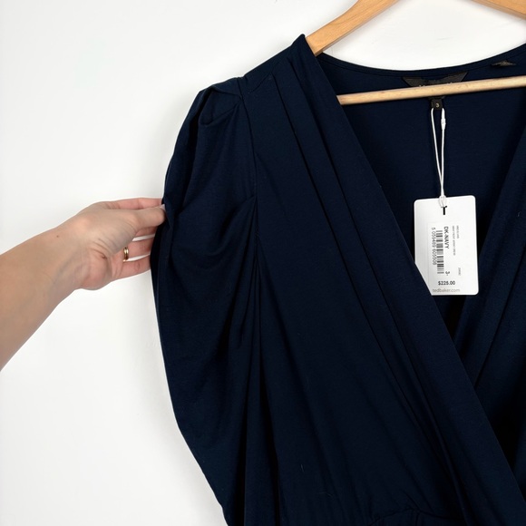 NWT Ted Baker Elvasi Navy Blue Wrap Front Jersey Dress - Picture 6 of 8